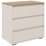 KOMMODE , 80,1/78,8/48 cm, 3 Schublade(n)  - Kaschmir/Eichefarben, Design, Holzwerkstoff/Kunststoff (80,1/78,8/48cm) - Carryhome