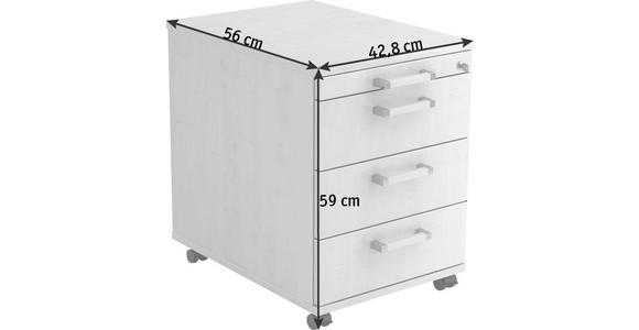 ROLLCONTAINER 42,8/59/56 cm  - Nussbaumfarben/Alufarben, KONVENTIONELL, Holzwerkstoff/Kunststoff (42,8/59/56cm) - Venda