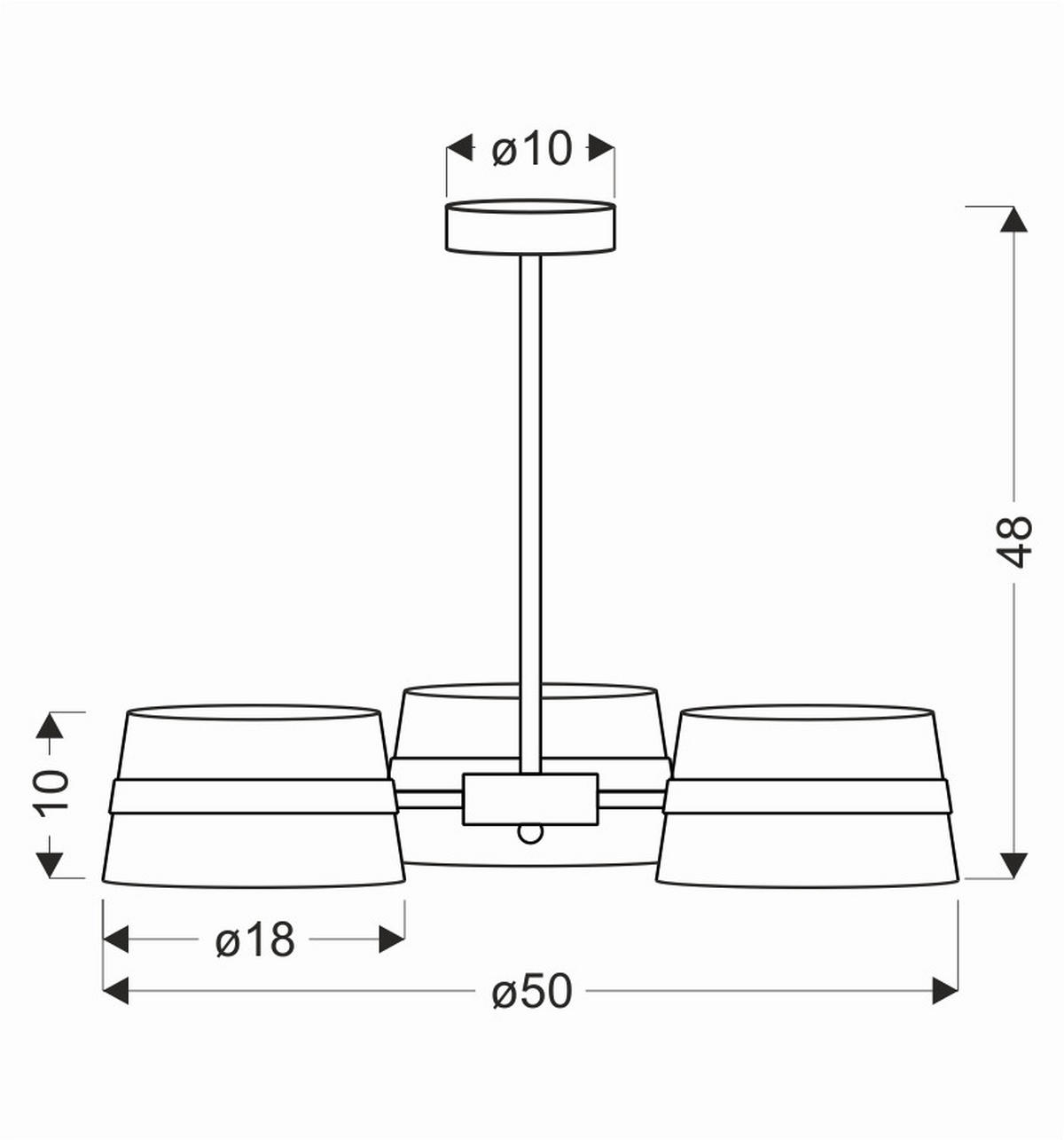 PENDELLEUCHTE 50/50/48 cm  - Eichefarben/Schwarz, KONVENTIONELL, Kunststoff/Metall (50/50/48cm)