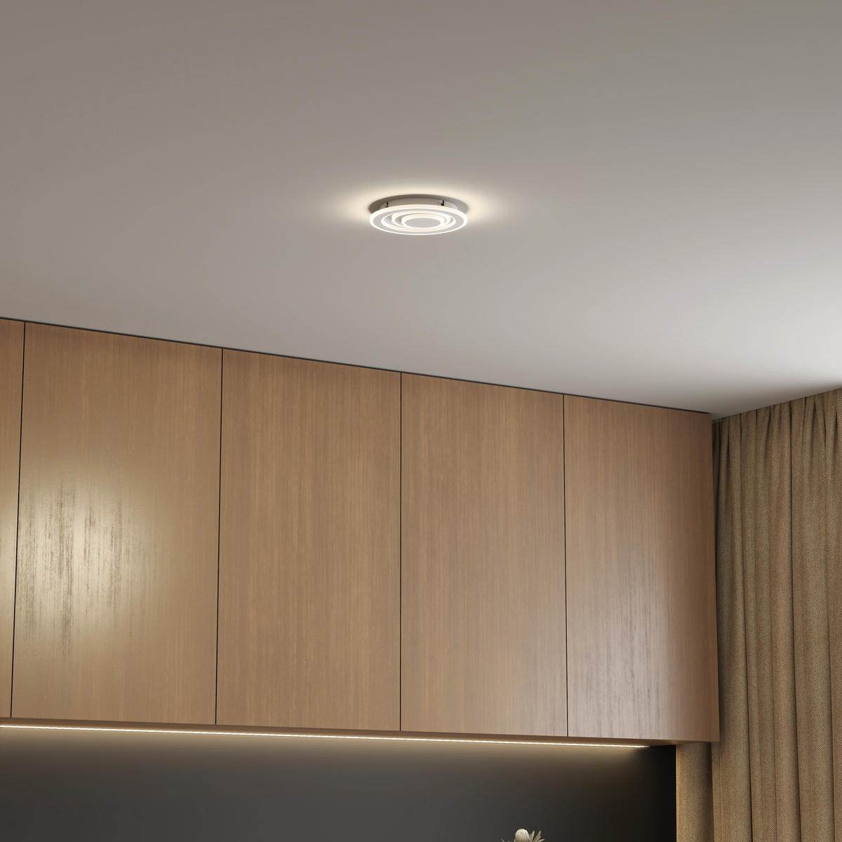 STROPNÍ LED SVÍTIDLO, 30/6,5 cm  - bílá, Basics, kov/plast (30/6,5cm) - Novel