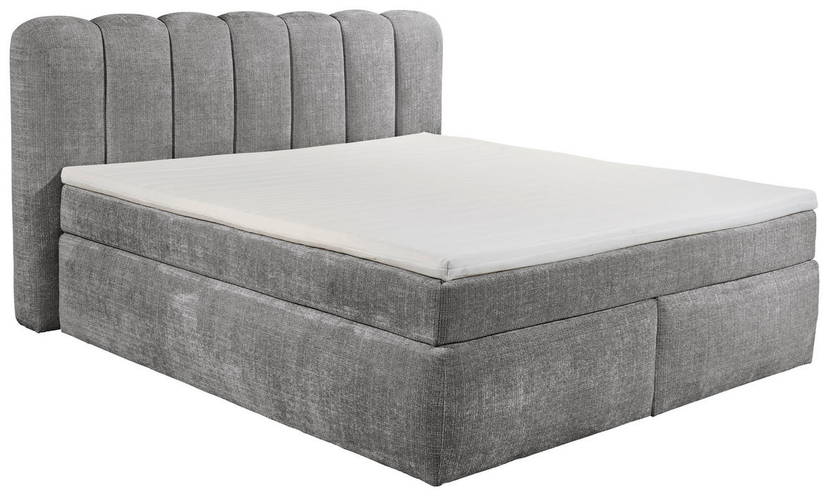 BOXSPRINGBETT 200/220 cm  in Grau  - Schwarz/Grau, LIFESTYLE, Holzwerkstoff/Kunststoff (200/220cm) - Boxxx