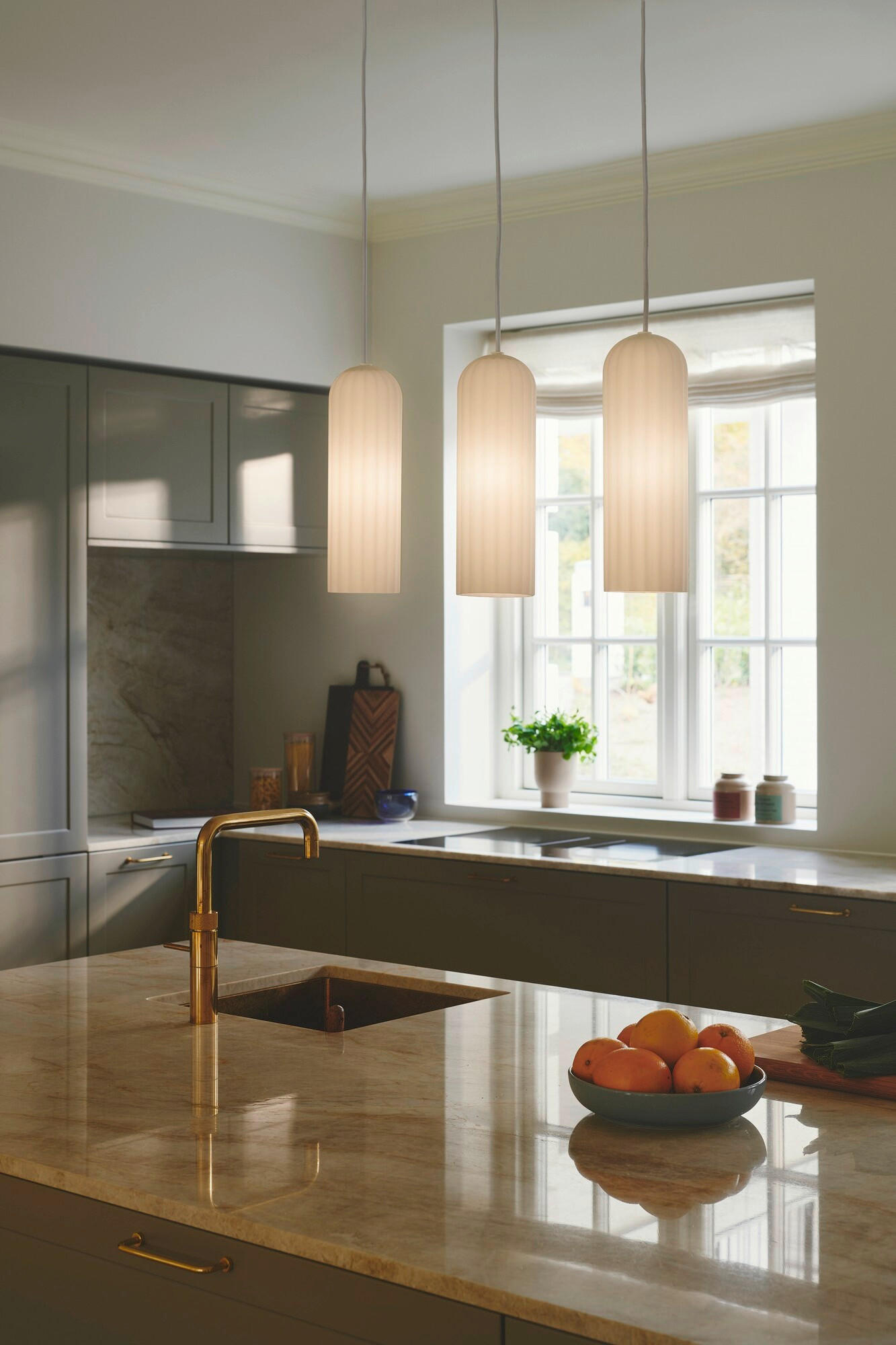 PENDELLEUCHTE 52/30/150 cm   - Alabasterfarben, Design, Glas (52/30/150cm) - Nordlux