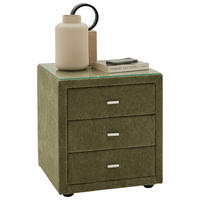 NACHTSCHRANK 50/55/45 cm  - Alufarben/Schwarz, Trend, Glas/Textil (50/55/45cm) - Esposa