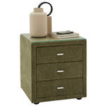 NACHTSCHRANK 50/55/45 cm  - Alufarben/Schwarz, Trend, Glas/Textil (50/55/45cm) - Esposa