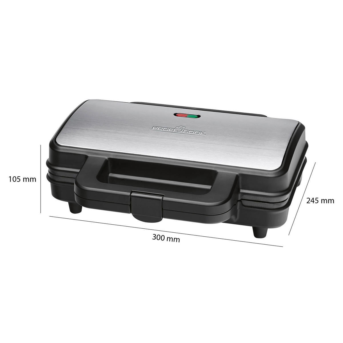 SANDWICHTOASTER  - Edelstahlfarben/Schwarz, LIFESTYLE, Kunststoff (29,2/9,9/25cm)
