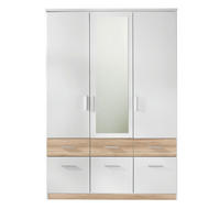 ORMAR ZA ODEĆU bela, sonoma hrast  136/198/55 cm  - sonoma hrast/boja aluminijuma, Dizajnerski, drvo/plastika (136/198/55cm) - Xora