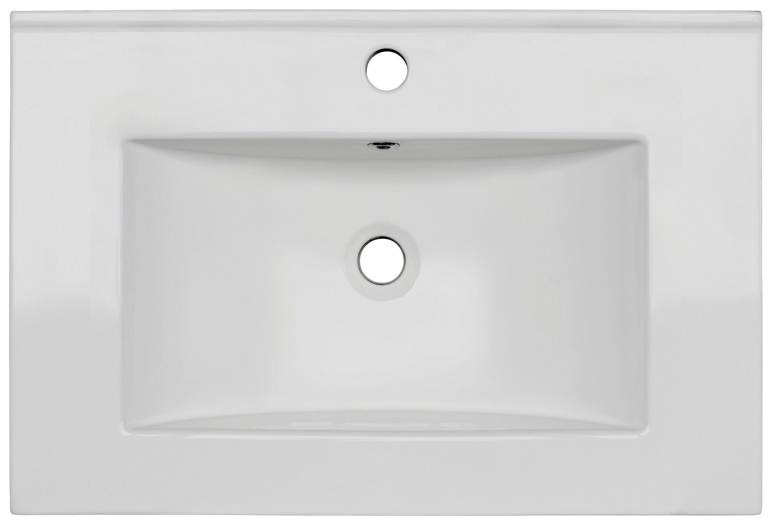 WASCHBECKEN 61/17/47 cm  - Weiß, Basics, Keramik (61/17/47cm) - Linea Natura