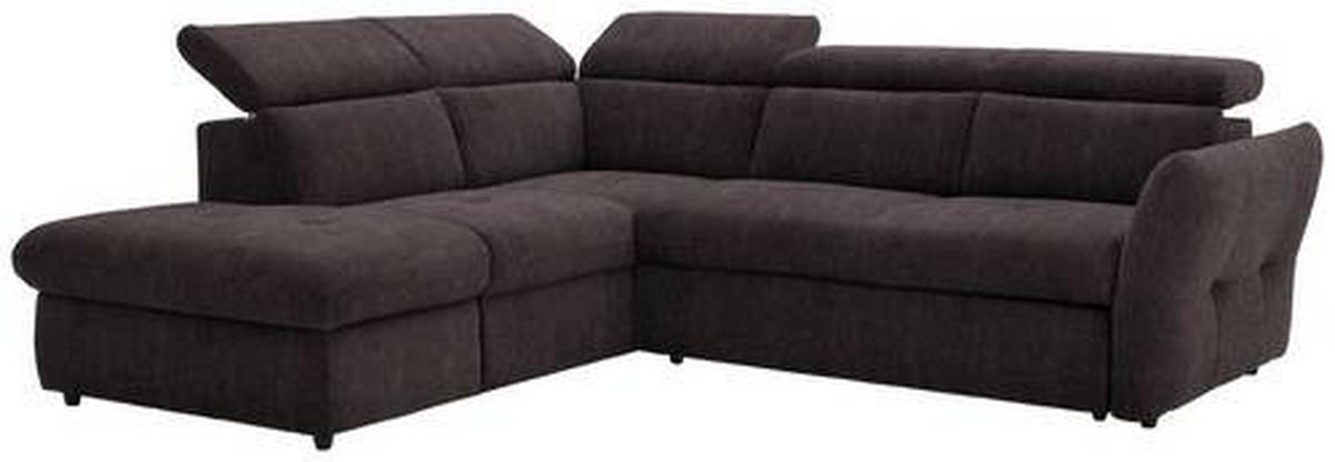 ECKSOFA in Webstoff Braun  224/254 cm  - Schwarz/Braun, Design, Kunststoff/Textil (224/254cm) - Stylife