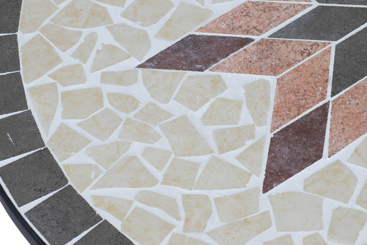 GARTENTISCH Keramik Multicolor, Schwarz formgebogen  - Multicolor/Schwarz, MODERN, Keramik/Metall (70/35,5/71cm) - Siena Garden