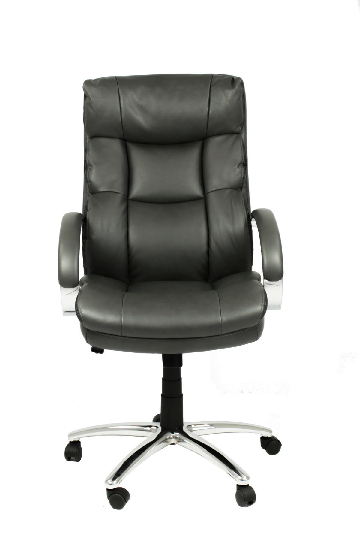 DREHSTUHL  in Lederlook Schwarz  - Schwarz/Silbereichenfarben, MODERN, Textil (64/118/72cm) - MID.YOU
