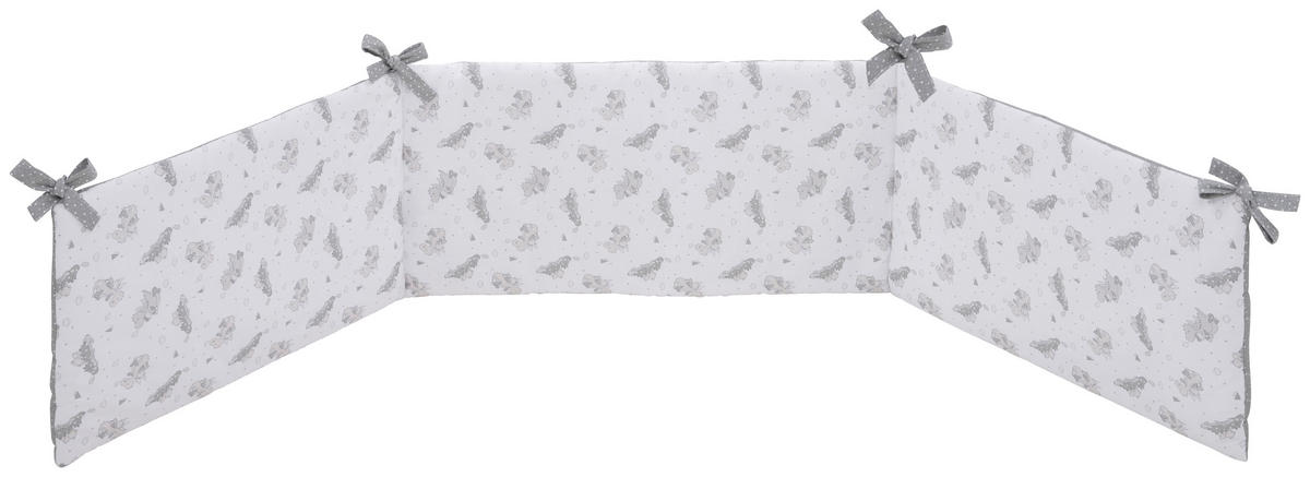 SET ZA DJEČJI KREVETIĆ  100/135 cm    Kleiner Drache  - bijela/siva, Basics, tekstil (100/135cm) - Patinio