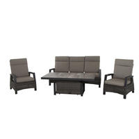 LOUNGEGARNITUR 4-teilig   72/206/103 cm Aluminium  - Grau, Basics, Keramik/Kunststoff (72/206/103cm) - Siena Garden
