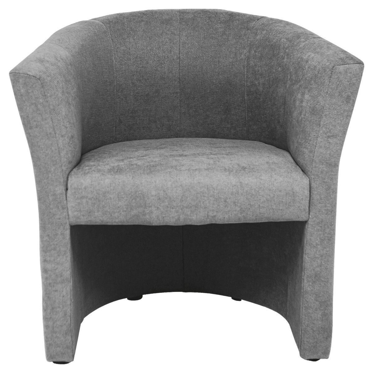 SESSEL in Mikrofaser Hellgrau  - Hellgrau/Schwarz, KONVENTIONELL, Kunststoff/Textil (68/78/65cm) - Boxxx