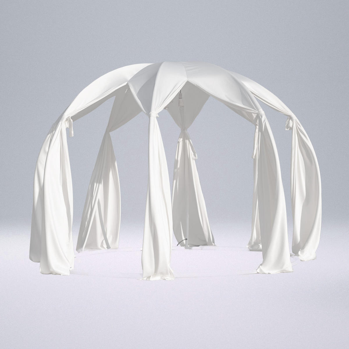 PAVILLON 303/230/303 cm Aluminium  - Silberfarben/Weiß, Basics, Textil/Metall (303/230/303cm)