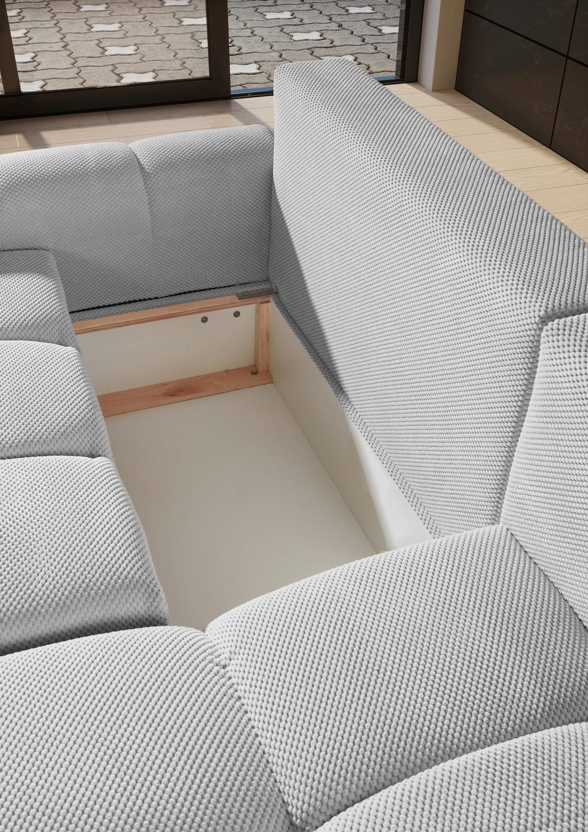 ROHOVÁ SEDACIA SÚPRAVA, textil, svetlosivá - čierna/svetlosivá, Konventionell, textil/plast (256/157cm) - Carryhome