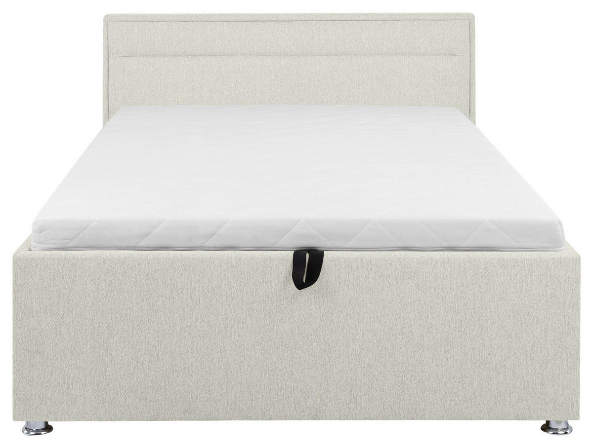 POLSTERBETT Matratze, Lattenrost, Bettkasten 120/200 cm  in Creme  - Creme, MODERN, Holz/Kunststoff (120/200cm) - MID.YOU