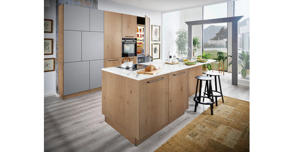 EINBAUKÜCHE   - Eichefarben/Weiß, Natur, Holzwerkstoff - Dieter Knoll