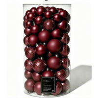 CHRISTBAUMKUGEL-SET 8 cm 100-teilig Baubles  - Dunkelrot, Basics, Kunststoff (8cm) - X-Mas