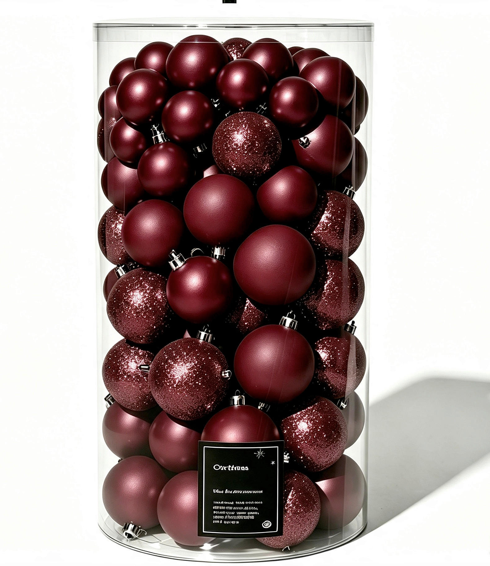 X-Mas Christbaumkugel-Set Baubles Dunkelrot