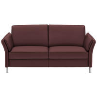 2,5-SITZER in Echtleder Weinrot  - Weinrot/Alufarben, Design, Leder/Metall (164cm) - Dieter Knoll