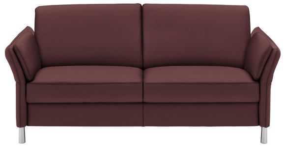 2,5-SITZER in Leder Weinrot  - Weinrot/Alufarben, Design, Leder/Metall (164cm) - Dieter Knoll