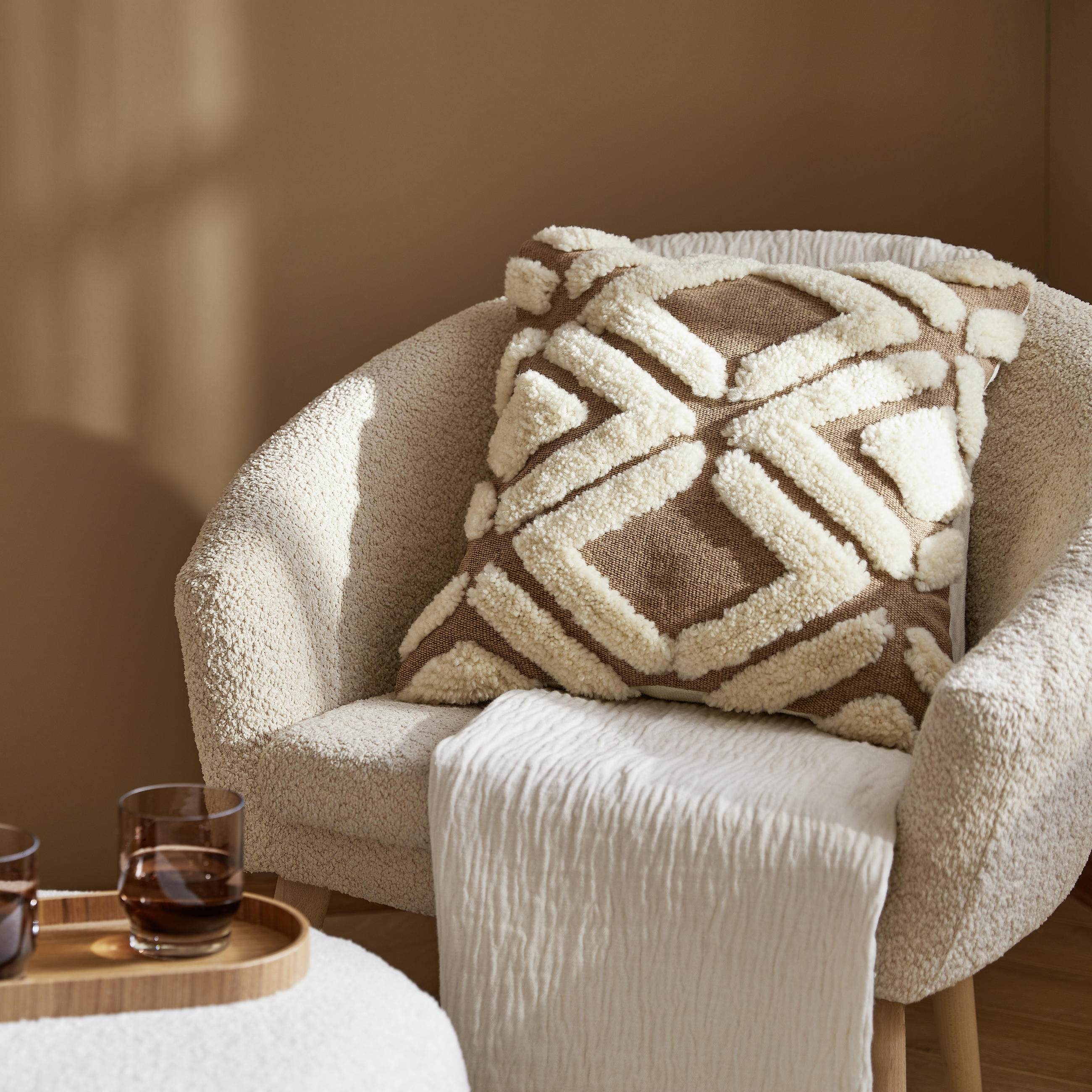 ZIERKISSEN 45/45 cm - Naturfarben, Design, Textil (45/45cm) - Esposa