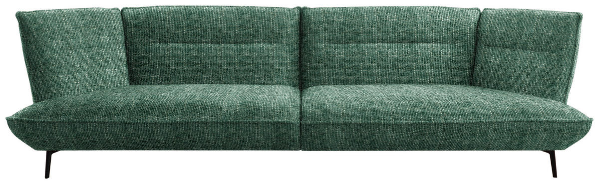 MEGASOFA in Flachgewebe Grün  - Schwarz/Grün, Design, Holzwerkstoff/Textil (339/92/99cm) - Moderano