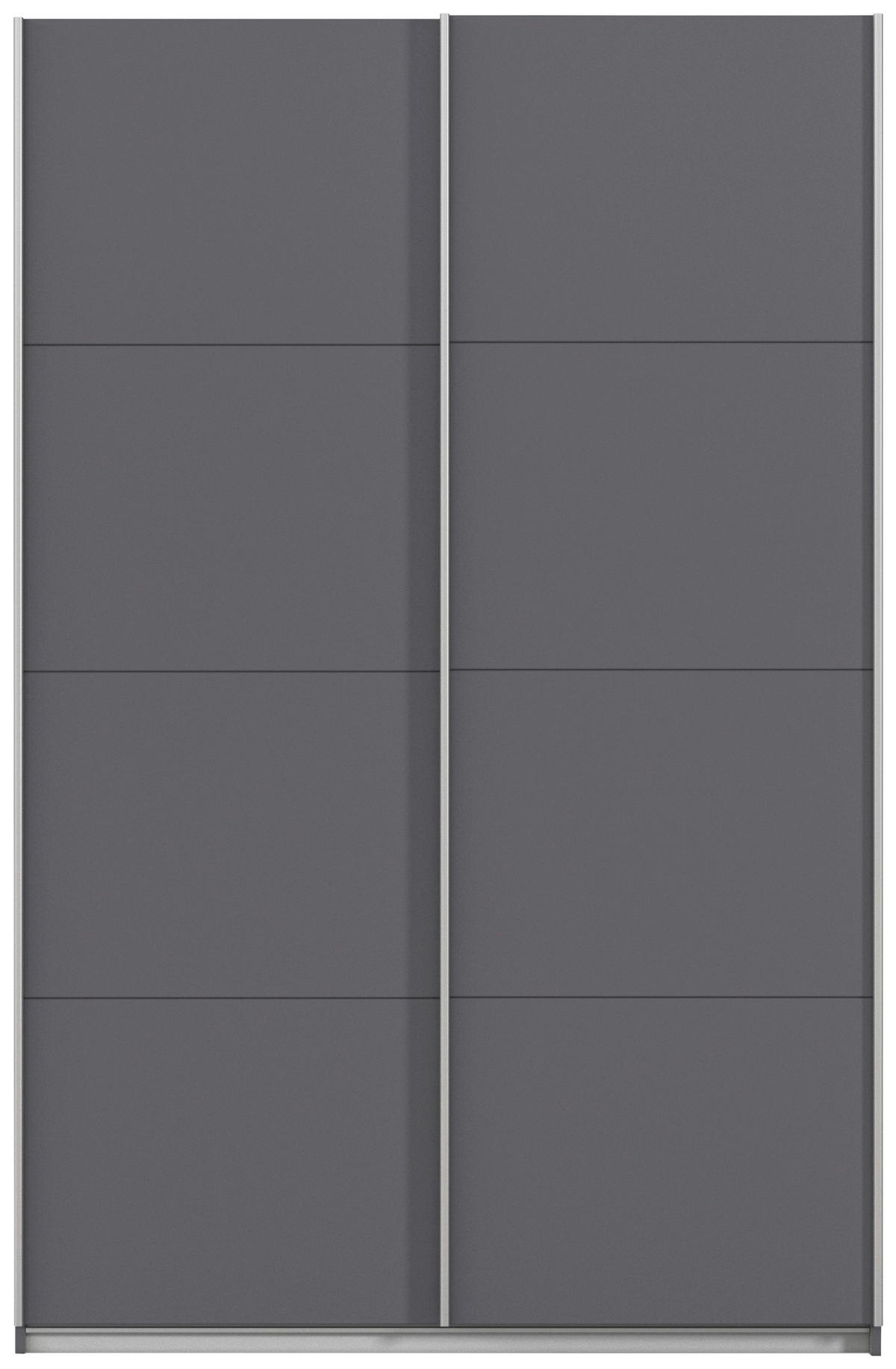 SCHWEBETÜRENSCHRANK 136/210/62 cm 2 Tür(en)-türig Grau  - Alufarben/Grau, KONVENTIONELL, Holzwerkstoff/Kunststoff (136/210/62cm) - home24