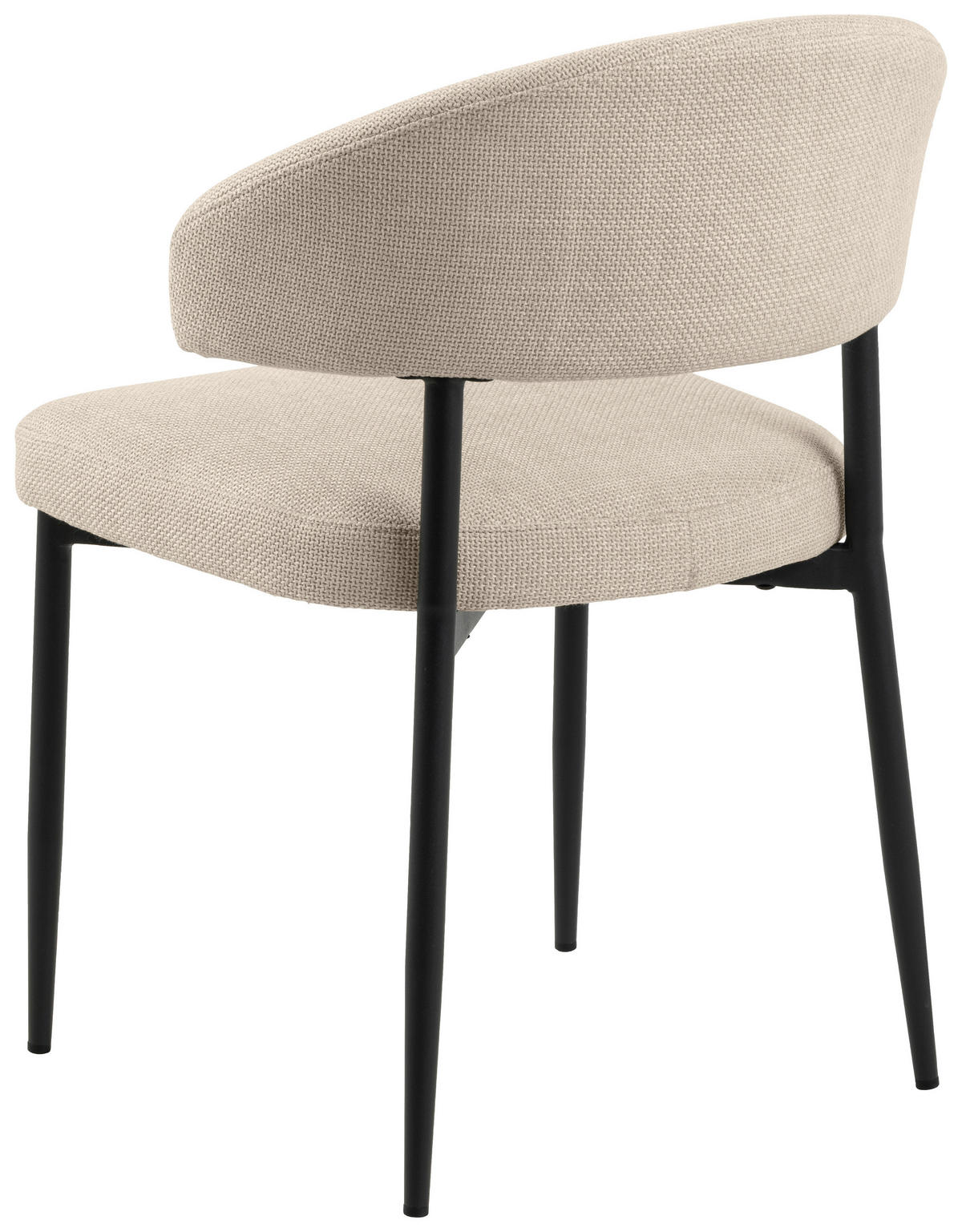 STUHL  in Webstoff Textil  - Beige/Schwarz, Trend, Textil/Metall (56/77/55cm) - MID.YOU