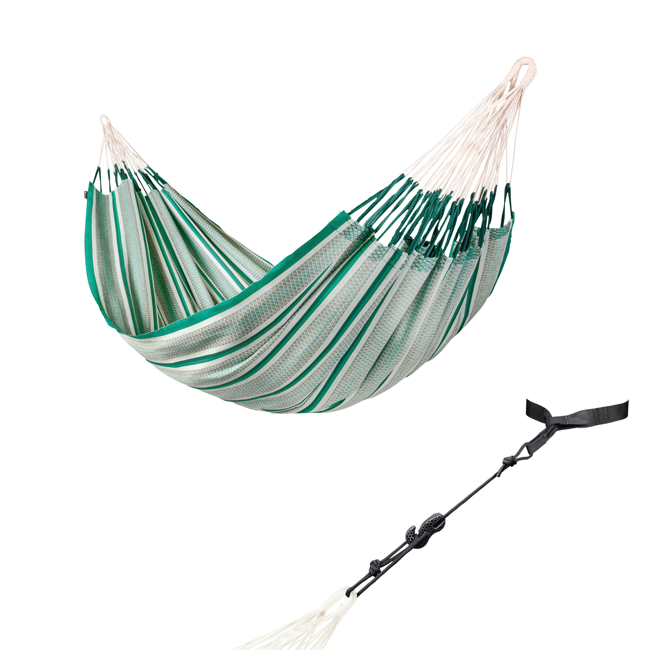 HÄNGEMATTE kingsize org.cotton  - Waldgrün/Dunkelgrün, KONVENTIONELL, Textil (180/400cm) - La Siesta
