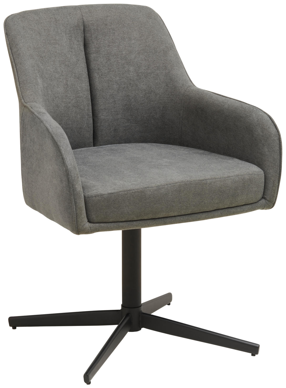 ARMLEHNSTUHL  in Eisen beschichtet  - Schwarz/Grau, MODERN, Textil/Metall (61/83/62cm) - Livetastic