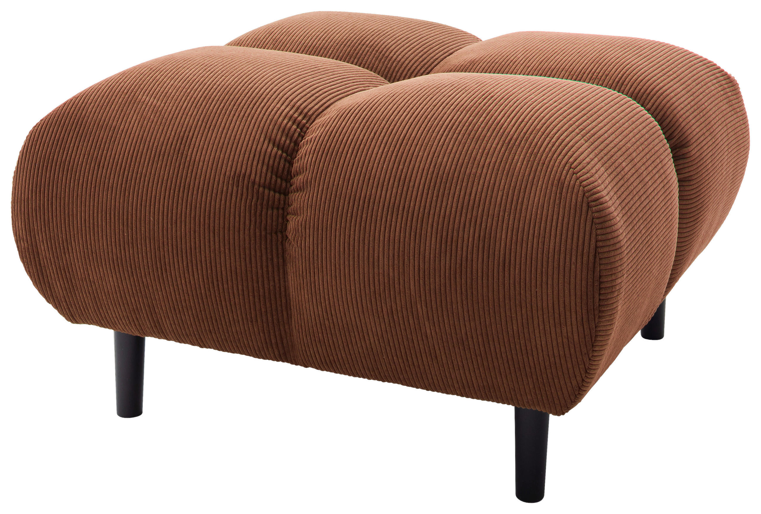 HOCKER Textil Rostfarben  - Rostfarben/Schwarz, Modern, Holz/Textil (73/41/73cm) - Pure Home Lifestyle
