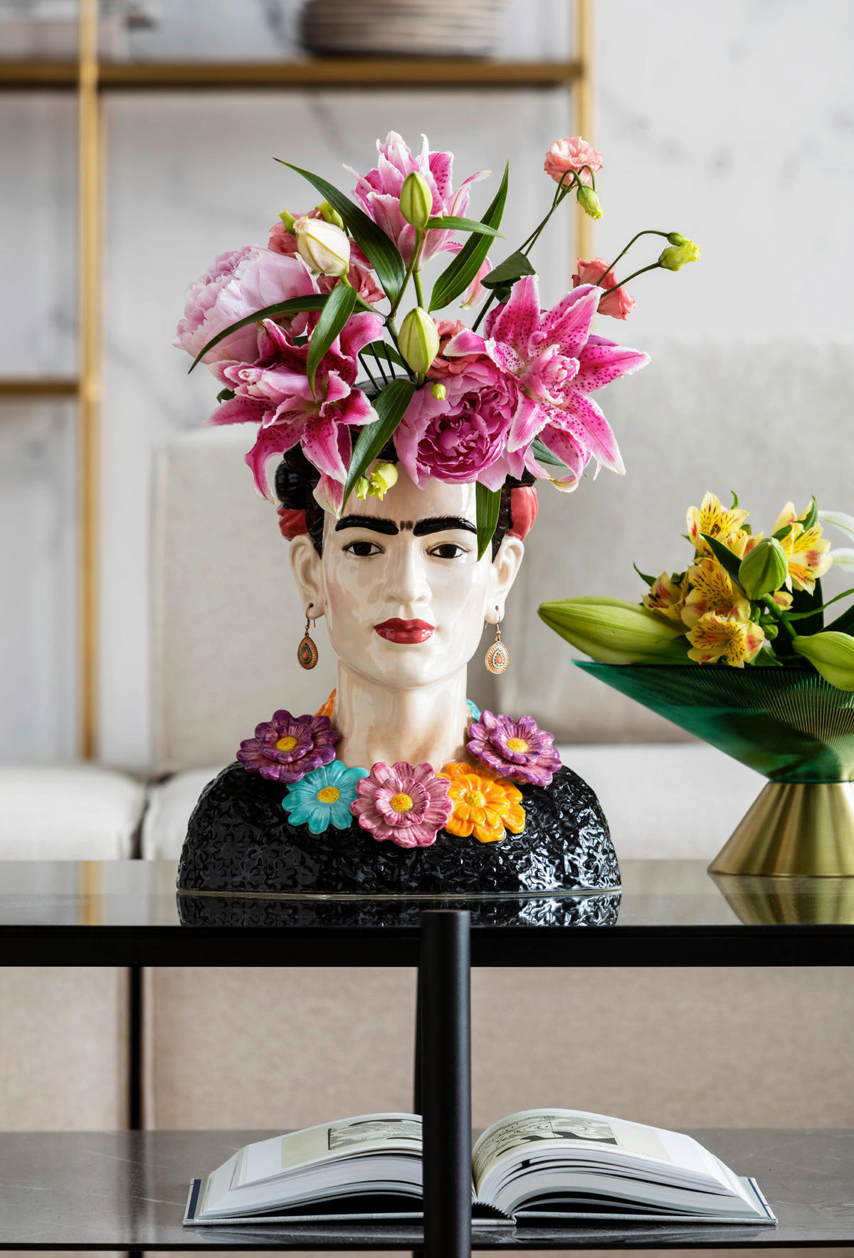 VASE 34 cm  - Gelb/Lila, Trend, Keramik (29/34/19cm) - Kare-Design