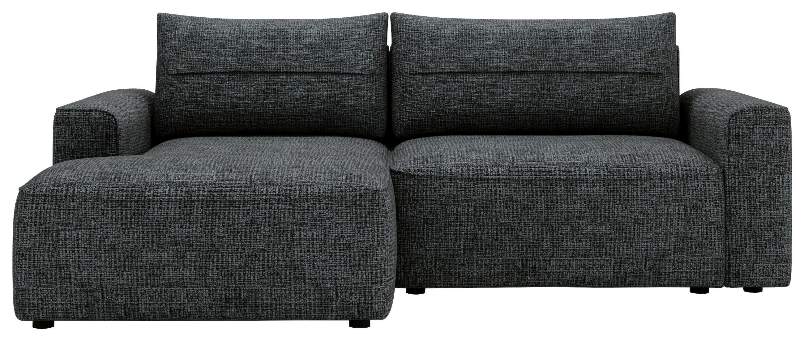 ECKSOFA in Chenille Anthrazit  - Anthrazit/Schwarz, Design, Kunststoff/Textil (144/233cm) - Livetastic