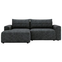 ECKSOFA in Chenille Anthrazit  - Anthrazit/Schwarz, Design, Kunststoff/Textil (144/233cm) - Livetastic