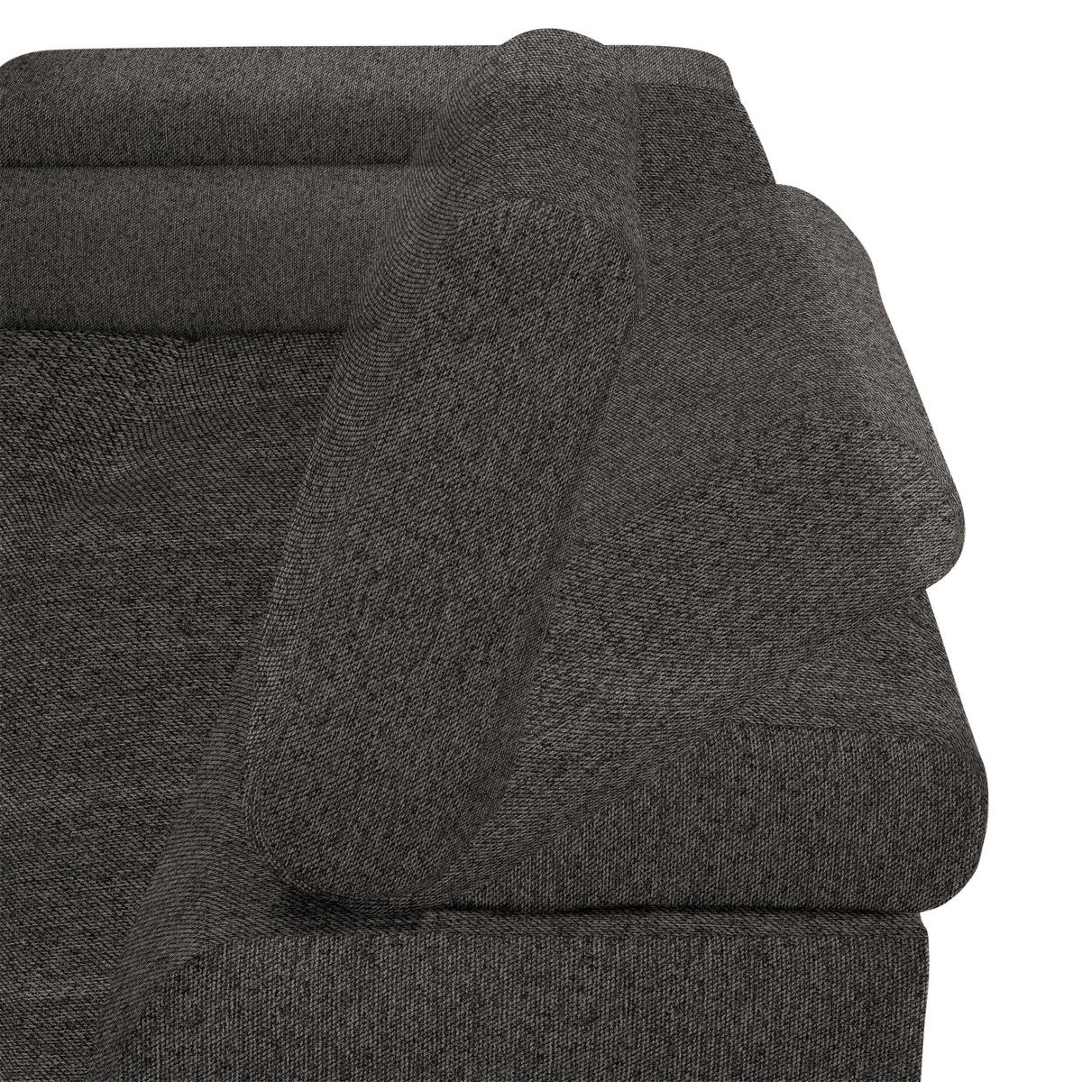 ECKSOFA in Webstoff Graubraun  - Graubraun/Schwarz, Design, Textil/Metall (177/270cm) - Welnova