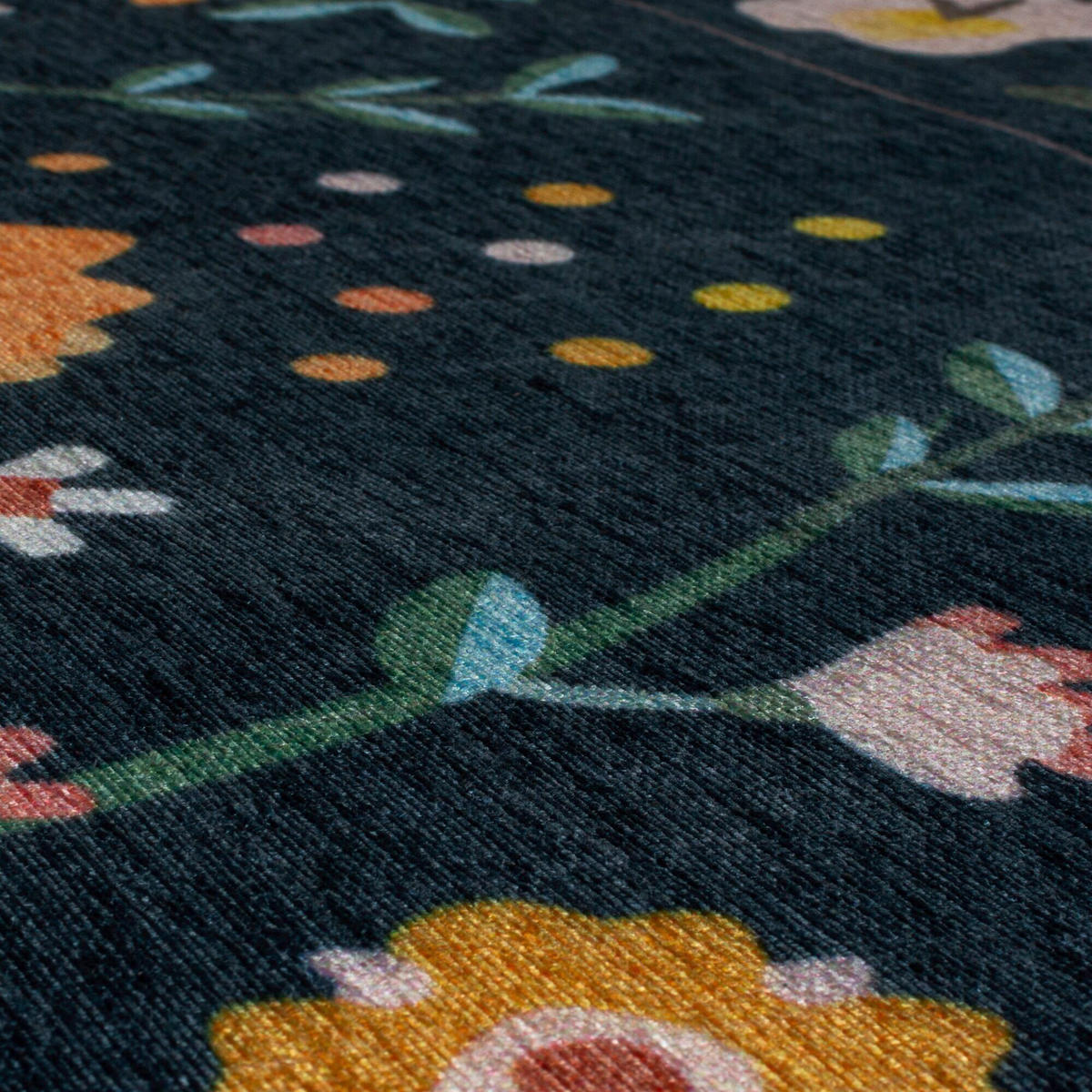 WEBTEPPICH 170/240 cm NORDIC FLORAL Dunkelblau  - Dunkelblau, KONVENTIONELL, Textil (170/240cm)