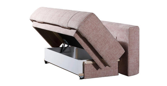 SCHLAFSOFA  in Flachgewebe Rosa  - Schwarz/Rosa, Design, Kunststoff/Textil (206/94/106cm) - Novel