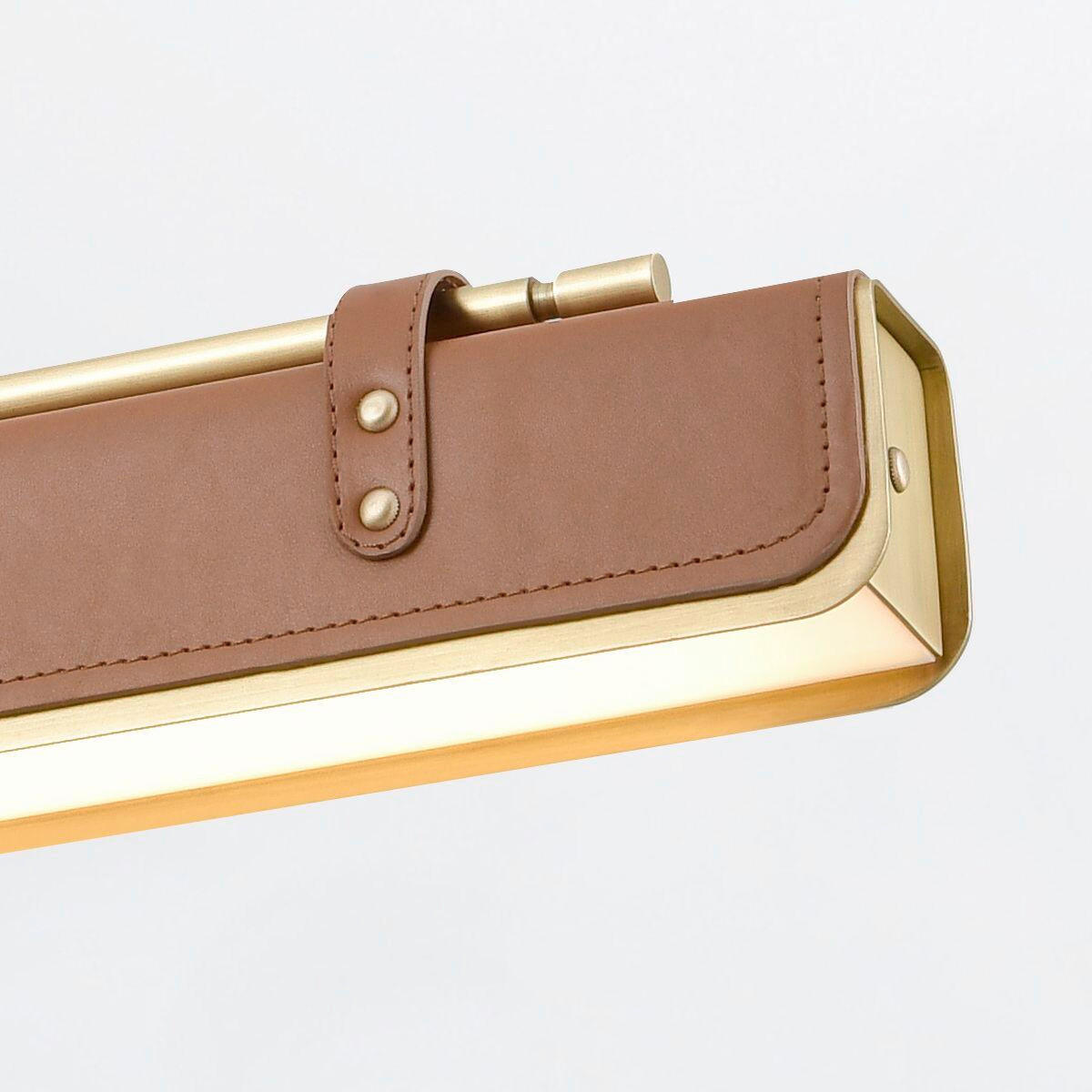 LED-HÄNGELEUCHTE Alora 80/6,4/11,4 cm   - Teakfarben, Natur, Leder/Kunststoff (80/6,4/11,4cm) - Elstead Lighting