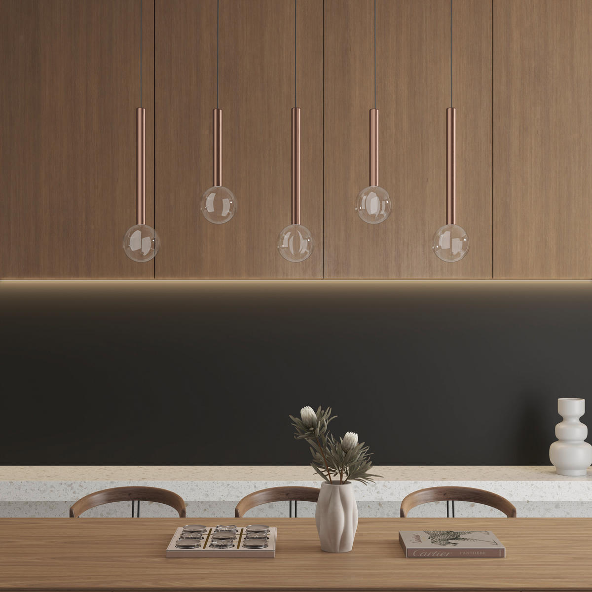 LED-HÄNGELEUCHTE 90/10/180 cm    - Klar/Schwarz, Design, Glas/Metall (90/10/180cm) - Dieter Knoll