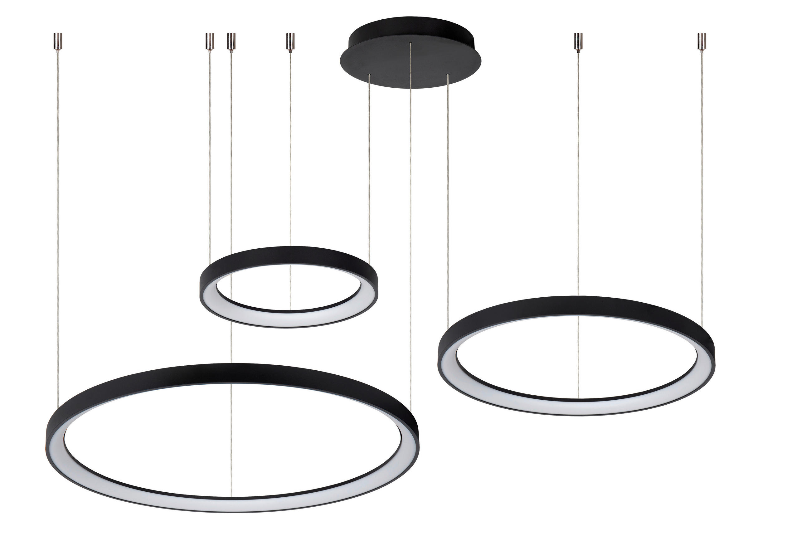 LED-PENDELLEUCHTE - Schwarz, Design, Kunststoff (78/78/200cm) - Lucide