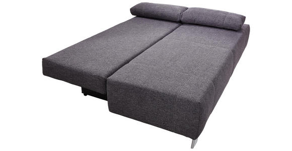 SCHLAFSOFA Webstoff Anthrazit - Chromfarben/Anthrazit, Design, Textil/Metall (194/88/88cm) - Novel