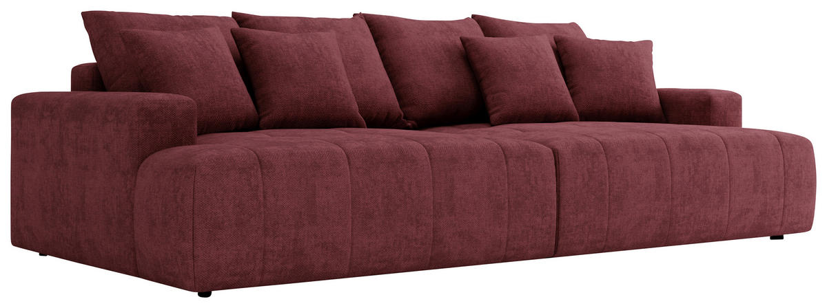 BIGSOFA ADELE in Chenille Bordeaux  - Bordeaux/Schwarz, Design, Kunststoff/Textil (270/85/136cm) - Livetastic