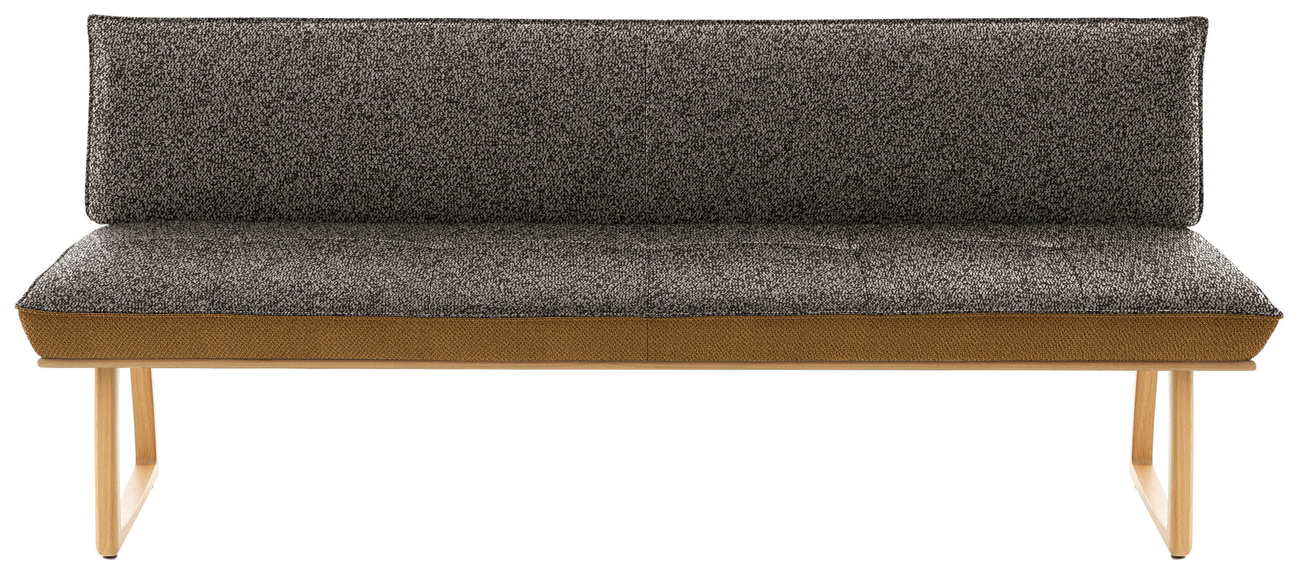 SITZBANK 214/88/66 cm  in Dunkelbraun, Currygelb, Wildeiche  - Currygelb/Wildeiche, Design, Holz/Textil (214/88/66cm) - Koinor