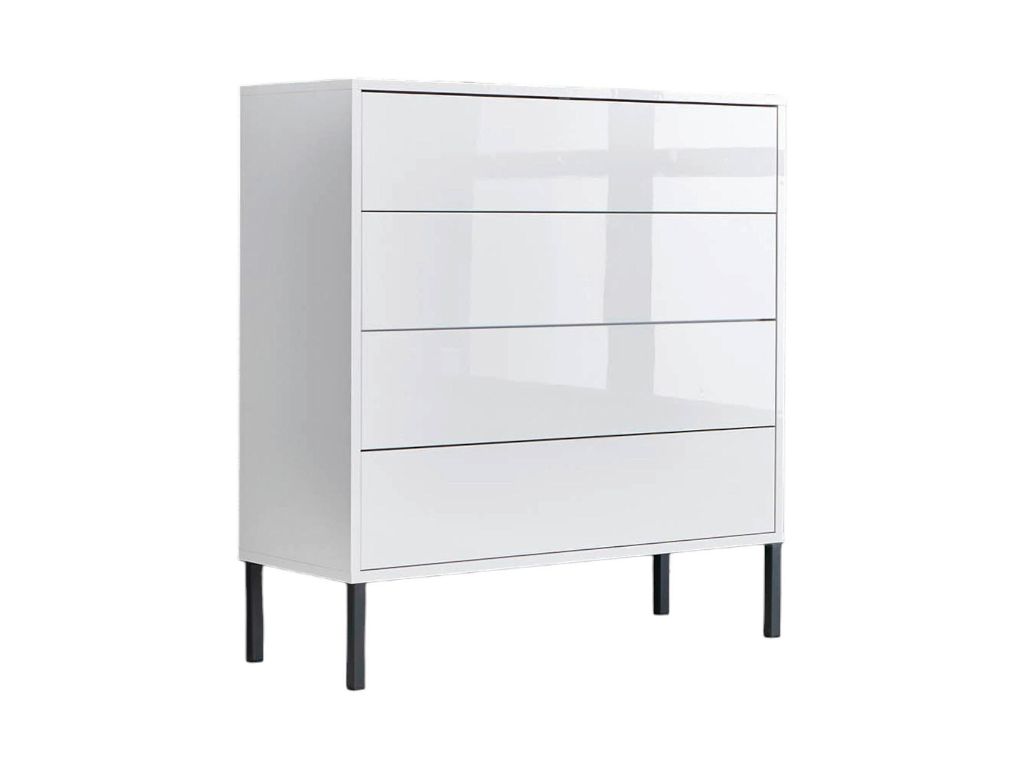 KOMMODE Mailand Typ 3 + MF  in 79/86/33 cm  - Weiß Hochglanz/Anthrazit, MODERN, Holzwerkstoff/Metall (79/86/33cm) - MID.YOU