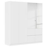 KLEIDERSCHRANK  in Weiß  - Silberfarben/Weiß, Trend, Holzwerkstoff/Kunststoff (181/197/54cm) - Xora