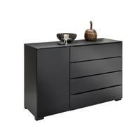 KOMMODE 120/77/40 cm  in Anthrazit, Schwarz, Eiche dunkel  - Eiche dunkel/Anthrazit, Design, Glas/Holz (120/77/40cm) - Dieter Knoll