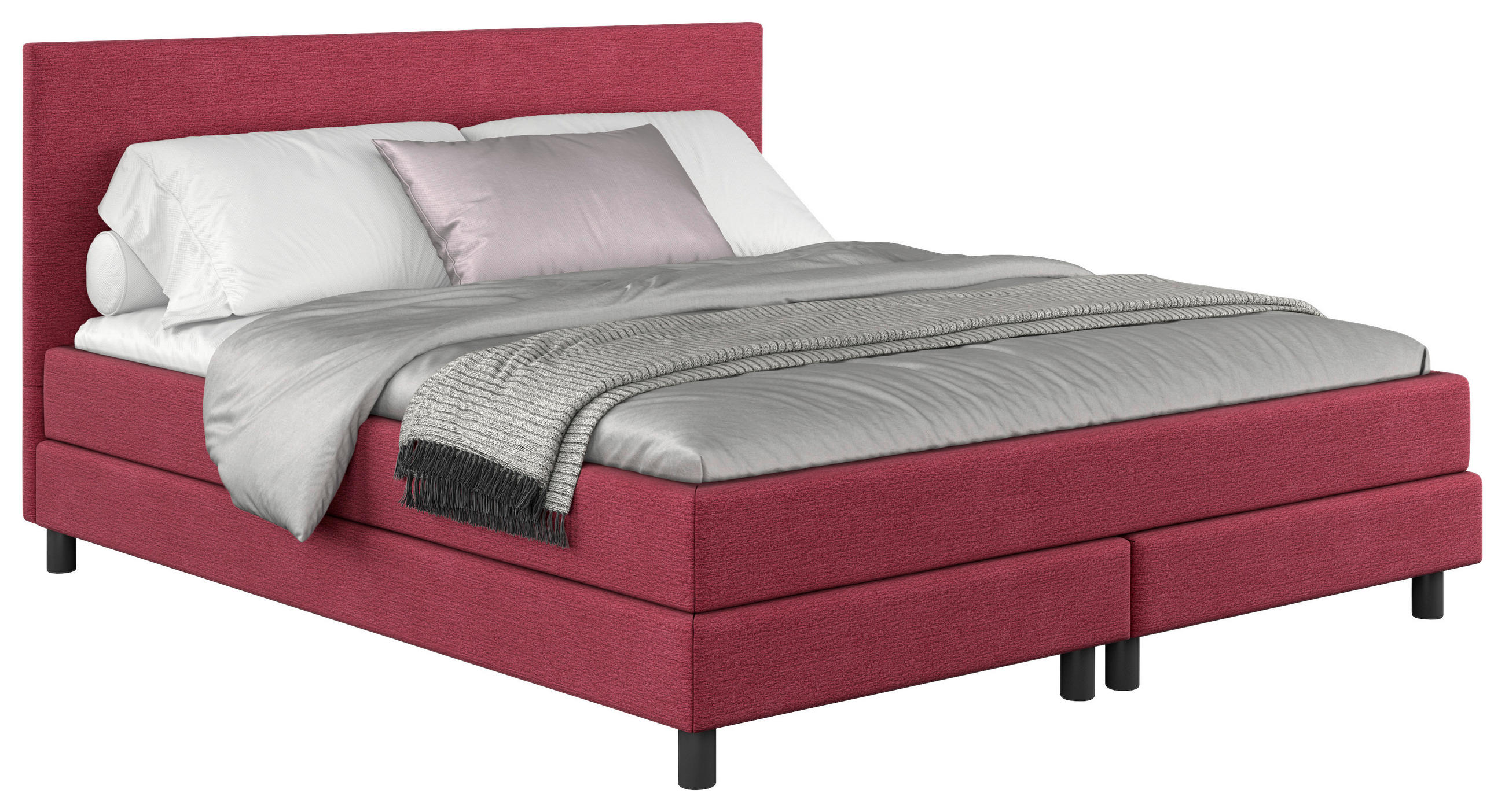 BOXBETT 140/200 cm  in Beere  - Beere/Schwarz, MODERN, Holz/Holzwerkstoff (140/200cm) - MID.YOU