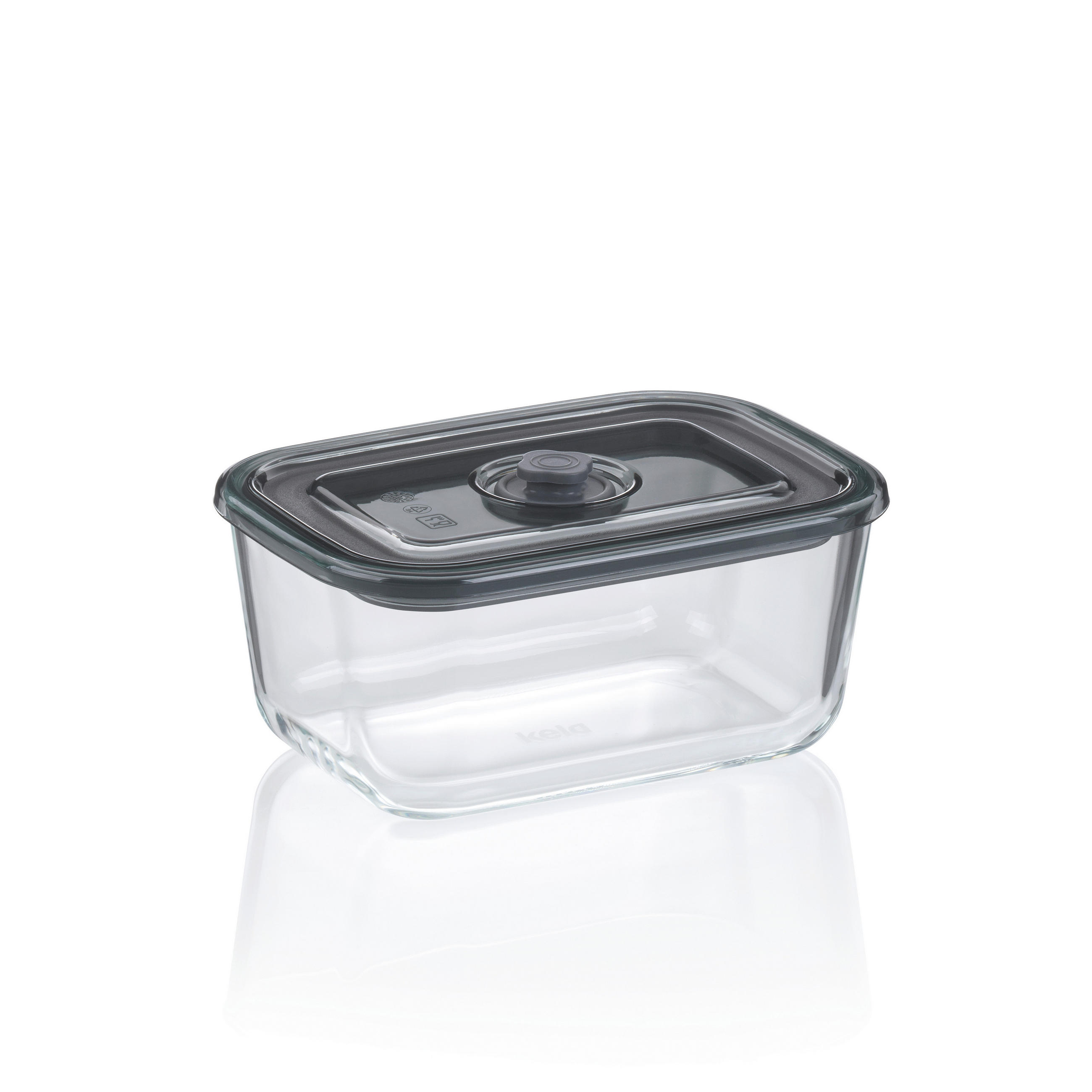 FRISCHHALTEDOSE 0,75 l  - Transparent/Grau, KONVENTIONELL, Glas/Kunststoff (16,5/11,5/7,5cm) - Kela