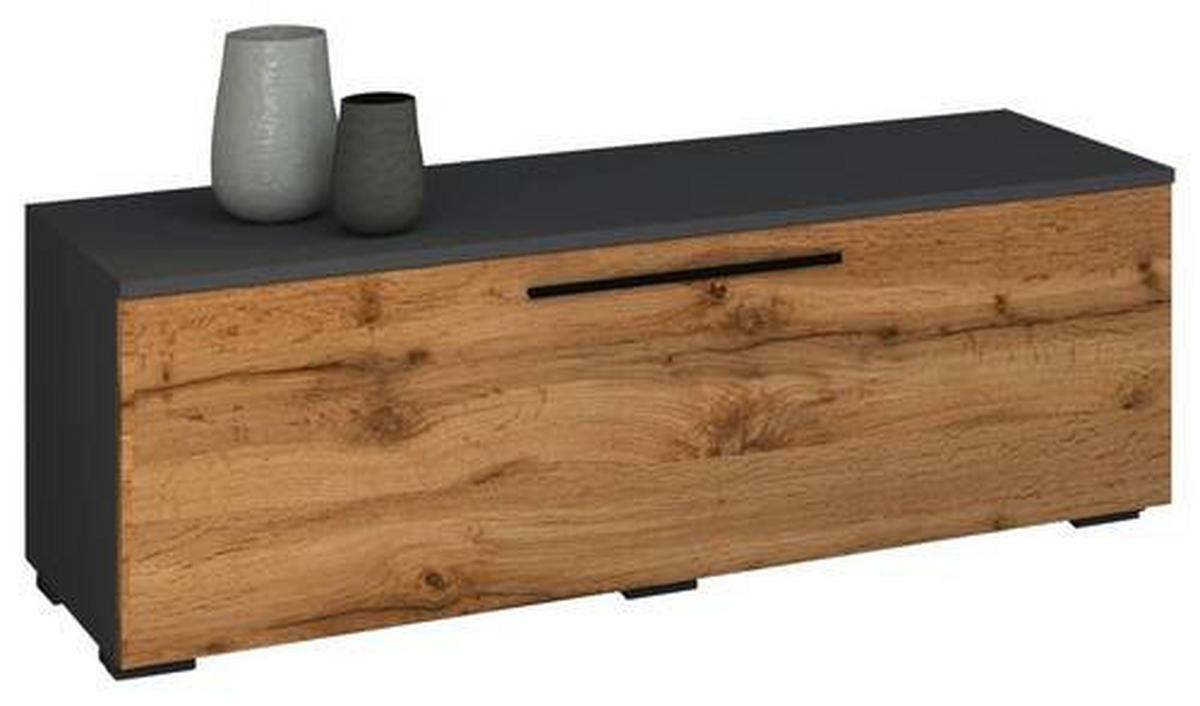 LOWBOARD  in 115/39/40 cm  - Anthrazit/Schwarz, Modern, Holzwerkstoff/Kunststoff (115/39/40cm) - MID.YOU